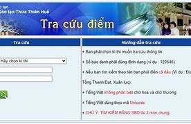 Thuathienhue.Edu.Vn Tra Cứu Điểm Thi Thcs